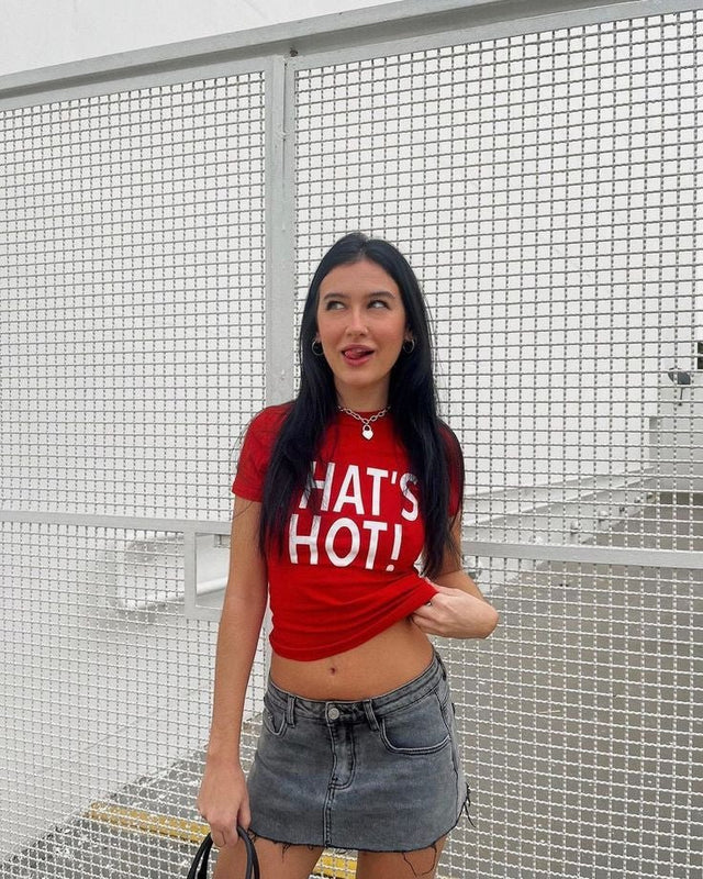 That’s Hot Graphic Baby Tee for Women – Y2K Aesthetic Crop Top | physical by Acid House™ (formerly Zyra Drip)