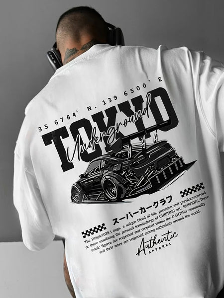 Tokyo Underground Oversized T-Shirt for Men – Premium Cotton, Streetwear Car Graphic | physical by Acid House™ (formerly Zyra Drip)