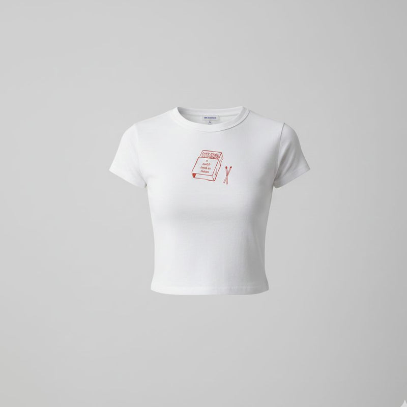 Vintage Matchbox Graphic Baby Tee – Minimalist Aesthetic Tee | physical by Acid House™ (formerly Zyra Drip)