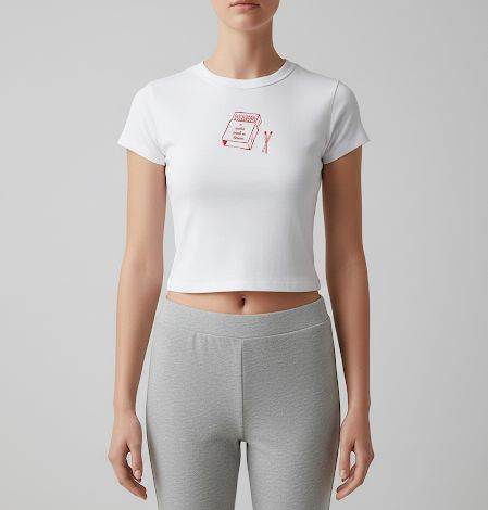 Vintage Matchbox Graphic Baby Tee – Minimalist Aesthetic Tee | physical by Acid House™ (formerly Zyra Drip)