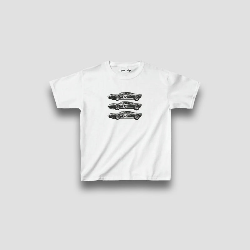 Vintage Race Car Baby Tee for Women | physical by Acid House™ (formerly Zyra Drip)