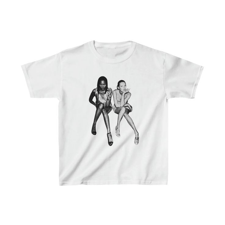 White Baby Tee with Retro Model Graphic – Cropped Streetwear Top | White | physical by Acid House™ (formerly Zyra Drip)