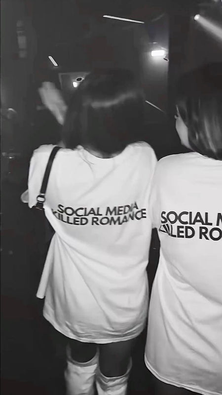 White Oversized Graphic T-Shirt for Women – “Social Media Killed Romance” | physical by Acid House™ (formerly Zyra Drip)