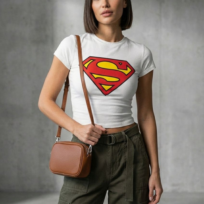 Women’s White Logo Baby Tee – Slim Fit Cotton Crop Top for Women | physical by Acid House™ (formerly Zyra Drip)