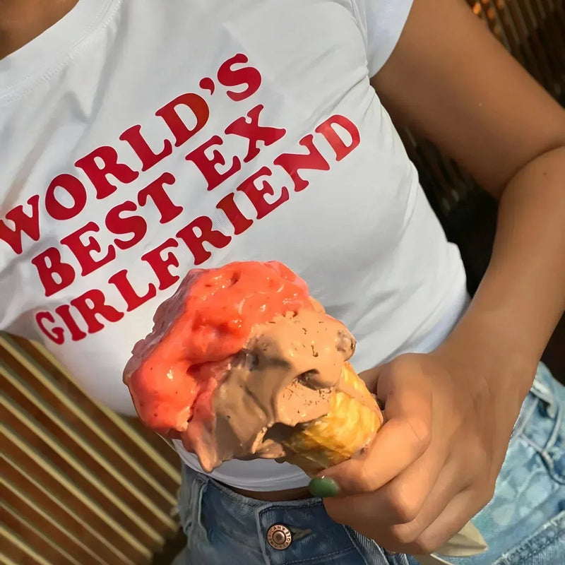 World’s Best Ex - Girlfriend Baby Tee – Gen Z’s Go - To Breakup Fit | physical by Acid House™ (formerly Zyra Drip)