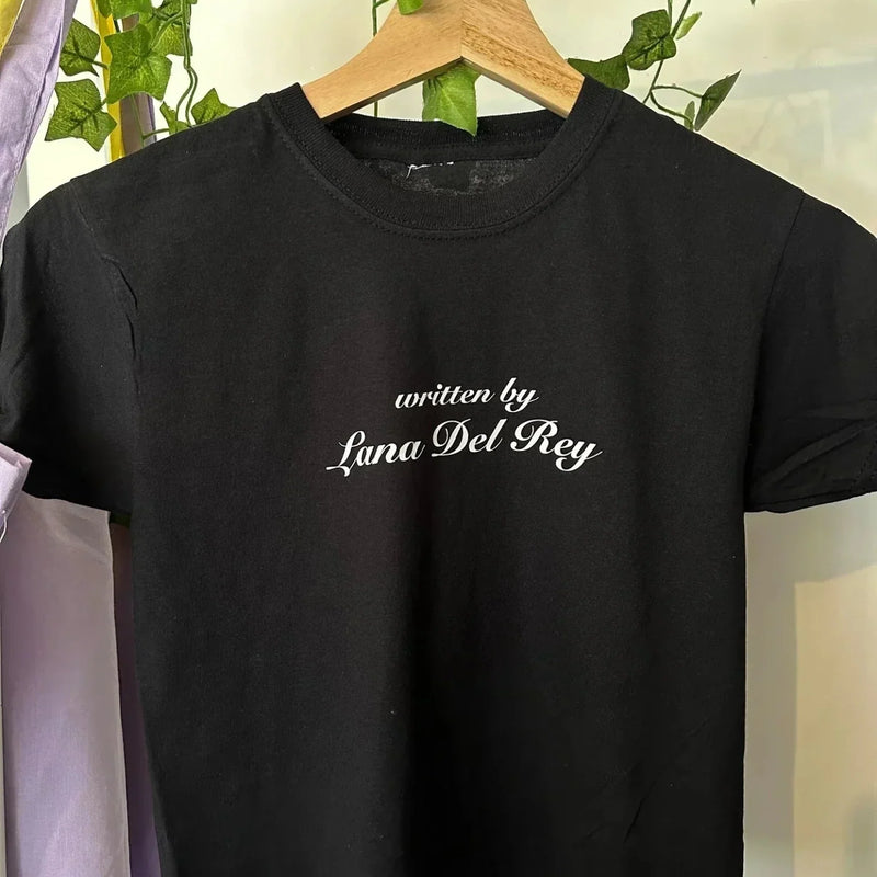 Written by Lana Del Rey Baby Tee – Black Baby Tee | Crop Top | physical by Acid House™ (formerly Zyra Drip)