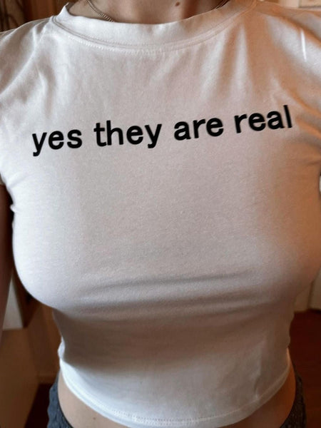 Yes They Are Real Baby Tee | Crop Top | physical by Acid House™ (formerly Zyra Drip)