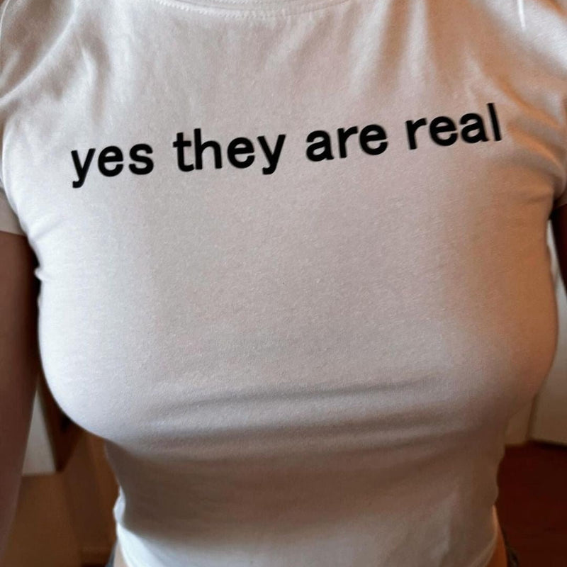 Yes They Are Real Baby Tee | Crop Top | physical by Acid House™ (formerly Zyra Drip)